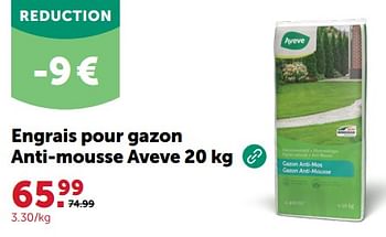 Promotions Engrais pour gazon anti-mousse aveve - Produit maison - Aveve - Valide de 28/02/2024 à 10/03/2024 chez Aveve