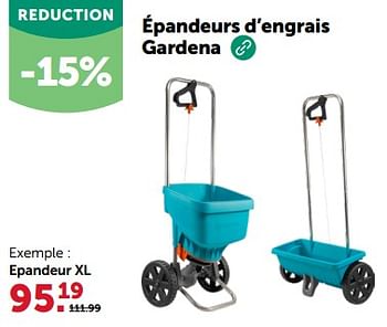 Promotions Épandeurs d’engrais gardena epandeur xl - Gardena - Valide de 28/02/2024 à 10/03/2024 chez Aveve