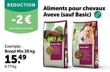 Promotions Aliments pour chevaux aveve breed mix - Produit maison - Aveve - Valide de 28/02/2024 à 10/03/2024 chez Aveve
