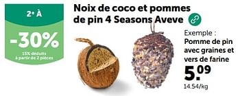 Promotions Pomme de pin avec graines et vers de farine - Produit maison - Aveve - Valide de 28/02/2024 à 10/03/2024 chez Aveve