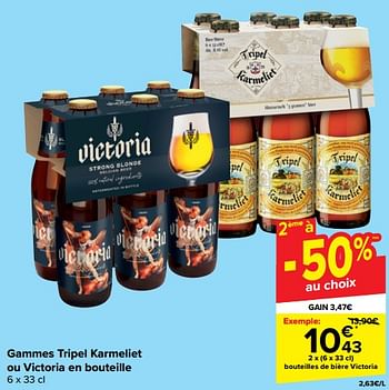 Promotions Bouteilles de bière victoria - Victoria - Valide de 28/02/2024 à 11/03/2024 chez Carrefour