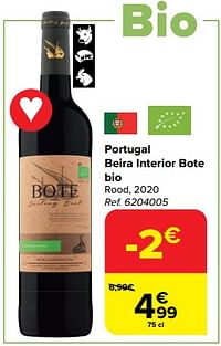 Portugal beira interior bote bio rood, 2020-Rode wijnen