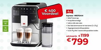 Promoties Melitta espresso mx6761414 - Melitta - Geldig van 26/02/2024 tot 31/03/2024 bij Exellent