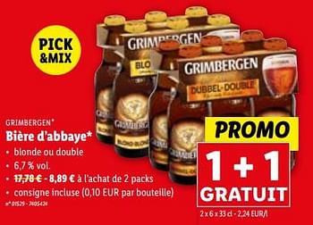 Promotions Bière d’abbaye - Grimbergen - Valide de 28/02/2024 à 05/03/2024 chez Lidl