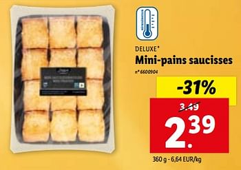 Promotions Mini-pains saucisses - Deluxe - Valide de 28/02/2024 à 05/03/2024 chez Lidl