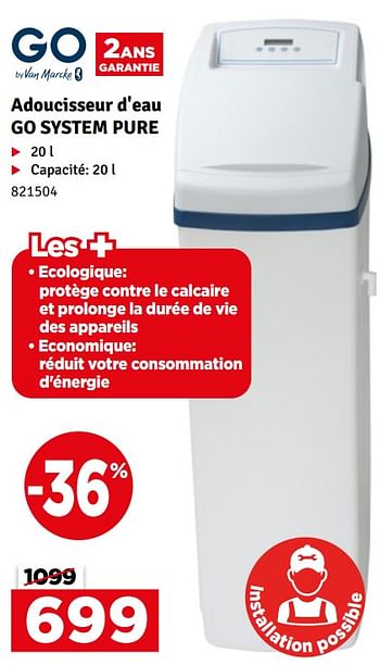 Promotions Adoucisseur d`eau go system pure - Van Marcke - Valide de 27/02/2024 à 10/03/2024 chez Mr. Bricolage