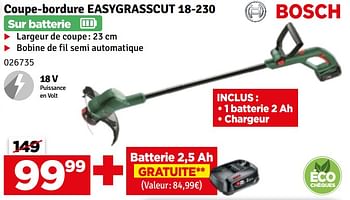 Promotions Bosch coupe-bordure easygrasscut 18-230 - Bosch - Valide de 27/02/2024 à 10/03/2024 chez Mr. Bricolage