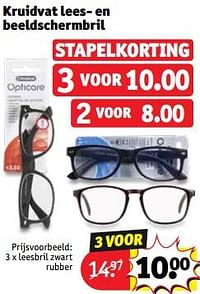 Leesbril zwart rubber-Opticare