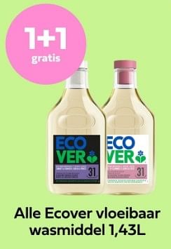 Promoties 1+1 gratis alle ecover viloeibaar wasmiddel - Ecover - Geldig van 26/02/2024 tot 03/03/2024 bij Plein