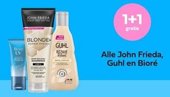 Promoties 1+1 gratis alle john frieda guhl en biore - John Frieda - Geldig van 26/02/2024 tot 03/03/2024 bij Plein