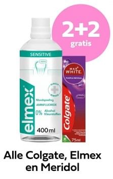 Promoties 2+2 gratis alle colgate, elmex en meridol - Huismerk - Plein - Geldig van 26/02/2024 tot 03/03/2024 bij Plein