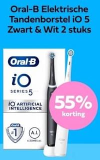 55% korting oral-b elektrische tandenborstel io 5 zwart + wit-Oral-B