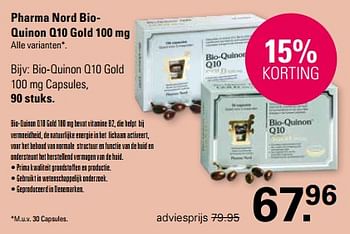 Promoties Bio-quinon q10 gold 100 mg capsules - Pharma Nord - Geldig van 21/02/2024 tot 09/03/2024 bij De Online Drogist