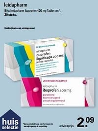 Leidapharm ibuprofen 400 mg tabletten-Leidapharm
