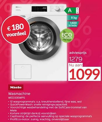 Promoties Miele wasmachine wed335wps - Miele - Geldig van 26/02/2024 tot 31/03/2024 bij Selexion