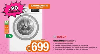 Promoties Bosch wasmachine bowan280l4fg - Bosch - Geldig van 26/02/2024 tot 31/03/2024 bij Expert