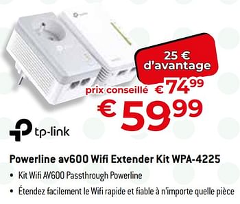 Promotions Powerline av600 wifi extender kit wpa-4225 - TP-LINK - Valide de 26/02/2024 à 31/03/2024 chez Exellent