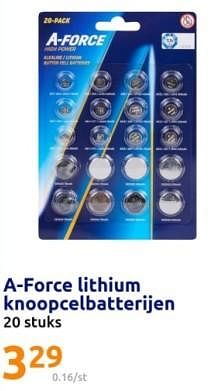 Promoties A-force lithium knoopcelbatterijen - A-force - Geldig van 28/02/2024 tot 05/03/2024 bij Action