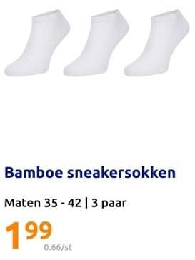 Promoties Bamboe sneakersokken - Bamboe - Geldig van 28/02/2024 tot 05/03/2024 bij Action