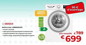 Promotions Bosch machine à laver - bowan280l4fg - Bosch - Valide de 26/02/2024 à 31/03/2024 chez Exellent
