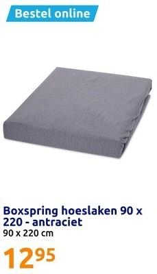 Promotions Boxspring hoeslaken antraciet - Produit Maison - Action - Valide de 28/02/2024 à 05/03/2024 chez Action