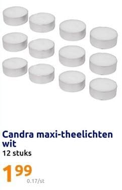 Promotions Candra maxi-theelichten wit - Candra - Valide de 28/02/2024 à 05/03/2024 chez Action