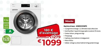 Promoties Miele machine à laver - miwed335wps - Miele - Geldig van 26/02/2024 tot 31/03/2024 bij Exellent