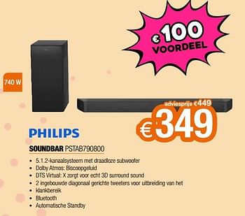 Promoties Philips Soundbar pstab790800 - Philips - Geldig van 26/02/2024 tot 31/03/2024 bij Expert