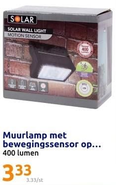 Promoties Muurlamp met bewegingssensor op. - Solar - Geldig van 28/02/2024 tot 05/03/2024 bij Action