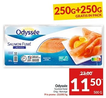 Promotions Odyssée saumon fumé - Odyssee - Valide de 27/02/2024 à 03/03/2024 chez Intermarche