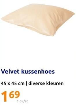 Promoties Velvet kussenhoes - Huismerk - Action - Geldig van 28/02/2024 tot 05/03/2024 bij Action