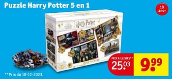 Promotions Puzzle harry potter 5 en 1 - Harry Potter - Valide de 27/02/2024 à 10/03/2024 chez Kruidvat