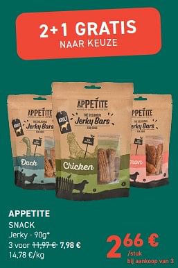 Promoties Appetite snack jerky - Appetite - Geldig van 28/02/2024 tot 10/03/2024 bij Tom&Co