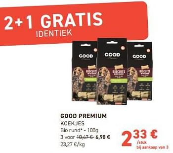Promoties Good premium koekjes bio rund - Good - Geldig van 28/02/2024 tot 10/03/2024 bij Tom&Co