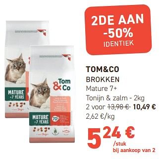 Promoties Tom+co brokken mature 7+ tonijn + zalm - Tom & Co - Geldig van 28/02/2024 tot 10/03/2024 bij Tom&Co