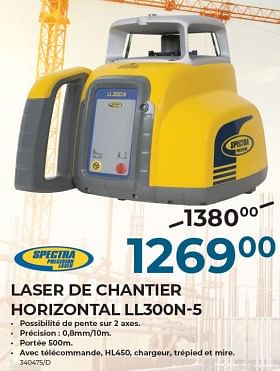 Promotions Spectra laser de chantier horizontal ll30on-5 - Spectra - Valide de 22/02/2024 à 31/03/2024 chez Group Meno