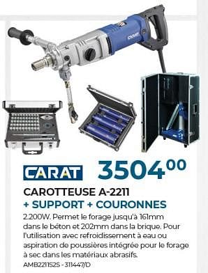 Promoties Carat carotteuse a-22t1 + support + couronnes - Carat - Geldig van 22/02/2024 tot 31/03/2024 bij Group Meno