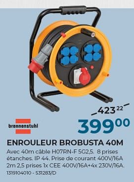 Promoties Enrouleur brobusta 40m - Brennenstuhl - Geldig van 22/02/2024 tot 31/03/2024 bij Group Meno