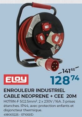 Promoties Enrouleur industriel cable neoprene + cee 20m - St Eloy - Geldig van 22/02/2024 tot 31/03/2024 bij Group Meno