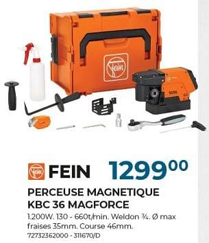 Promoties Fein perceuse magnetique kbc 36 magforce - Fein - Geldig van 22/02/2024 tot 31/03/2024 bij Group Meno