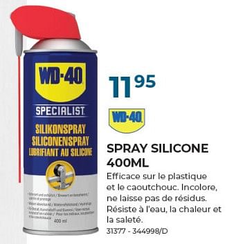 Promotions Spray silicone - WD-40 - Valide de 22/02/2024 à 31/03/2024 chez Group Meno