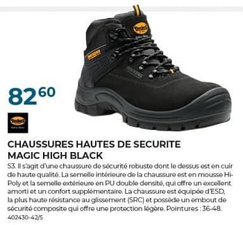 Promoties Chaussures hautes de securite magic high black - Dockers - Geldig van 22/02/2024 tot 31/03/2024 bij Group Meno