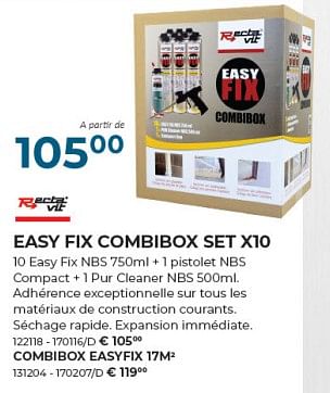 Promotions Easy fix combibox set x10 - Rectavit - Valide de 22/02/2024 à 31/03/2024 chez Group Meno