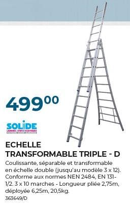 Promotions Echelle transformable triple - d - Solide - Valide de 22/02/2024 à 31/03/2024 chez Group Meno