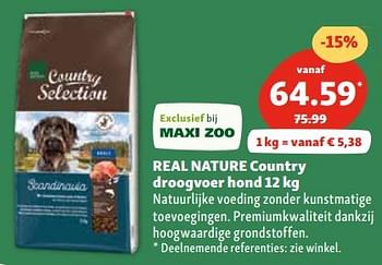 Promoties Real nature country droogvoer hond - Real Nature - Geldig van 06/03/2024 tot 11/03/2024 bij Maxi Zoo
