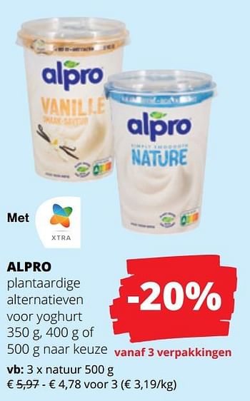Promoties Alpro plantaardige alternatieven voor yoghurt natuur - Alpro - Geldig van 29/02/2024 tot 13/03/2024 bij Spar (Colruytgroup)