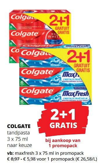 Promoties Colgate tandpasta maxfresh - Colgate - Geldig van 29/02/2024 tot 13/03/2024 bij Spar (Colruytgroup)