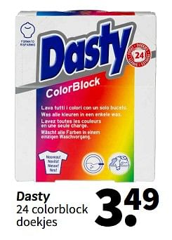 Promoties 24 colorblock doekjes - Dasty - Geldig van 26/02/2024 tot 10/03/2024 bij Wibra
