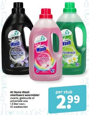 Promoties At home wash vloeibaare wasmiddel - At Home - Geldig van 26/02/2024 tot 10/03/2024 bij Wibra