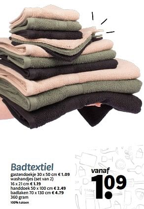 Promoties Badtextiel gastendoekje - Huismerk - Wibra - Geldig van 26/02/2024 tot 10/03/2024 bij Wibra